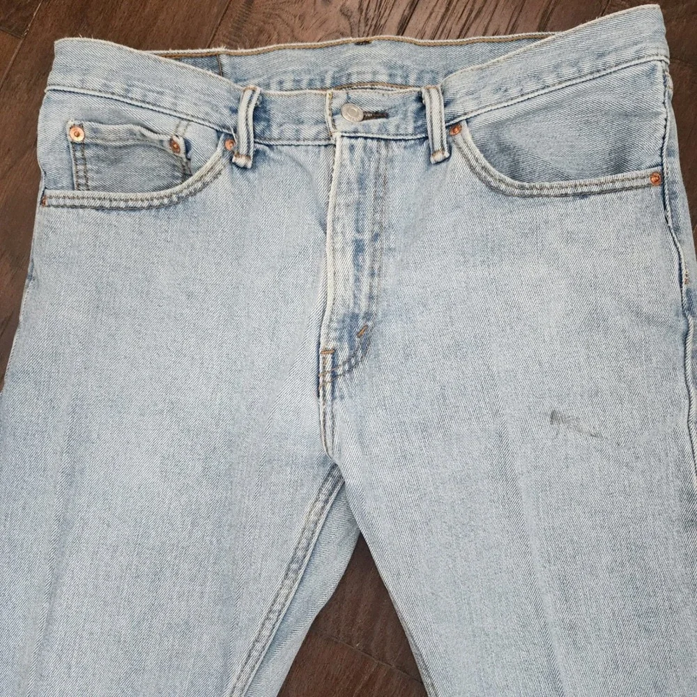 Levis 505 Straight Fit Mens Jeans Light Wash Denim Blue 33x32 Cotton Classic